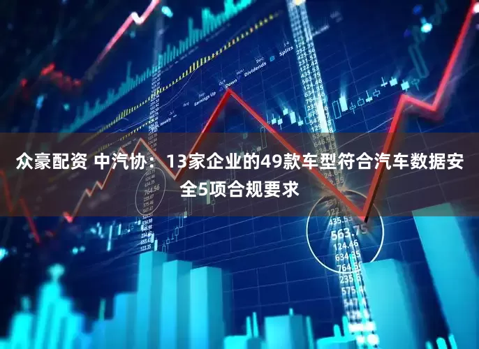 众豪配资 中汽协：13家企业的49款车型符合汽车数据安全5项合规要求